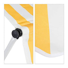 Relaxdays Tenda da Sole, Protezione per Il Balcone, Regolabile, Senza Forare, a Manovella, Larga 150 cm, a Righe Gialle, Bianco, 150 x 120 cm