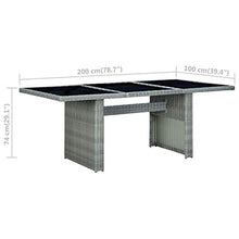Qnotici Tavolo da Giardino con Struttura in Acciaio, Tavolo da Giardino in Legno massello di Acacia da Esterno Pratico Tavolo da Giardino 200 x 100 x 74 cm-Grigio Chiaro e Nero