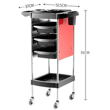 ZHFZD Pratico Carrello con cassetti, deposito per Salone di Bellezza, Trucco, Accessori per Capelli, Design Mobile, 5 Strati di mensole e Ruote (Colore: Rosso)