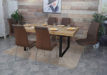 Mendler Set 6X sedie Sala da Pranzo Design Moderno HWC-F29 Tessuto Ecopelle Marrone