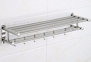 MBYW Portasciugamani Alto carico Portasciugamani da Bagno portasciugamani, mensola Semplice, Acciaio Inossidabile, a Parete, portaoggetti per Bagno, Senza Perforazione, 50 * 22 * 15,5 cm