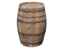 Temesso Botte da Vino Rustica in Rovere, barile, da Usare Come Tavolo, Decorazione - Altezza 95cm, Contenuto 225 litro (con Fissaggio degli Anelli)