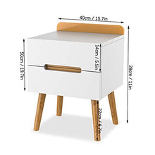 MOAMUN Moderno Comodino con 2 cassetto,Bianco, Comodino in Legno, tavolino Laterale per Divano per Camera da Letto, Soggiorno, Decorazione per mobili(Bianco/Oro)