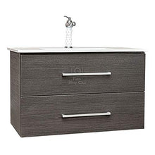 Shop Chic Mobile Bagno Harmaa Finitura Legno Grigio Scuro con Specchio Applique lavabo Rettangolare