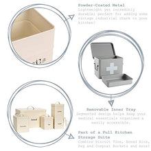 Harbour Housewares Vintage First Aid Bagagli Scatola Metallica - Piazza Metal Box ermetico Seal - Bianco