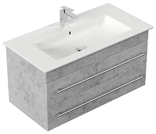 Mobile bagno con lavabo Villeroy & Boch Venticello 100cm grigio cemento