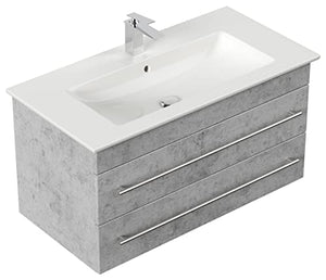 Mobile bagno con lavabo Villeroy & Boch Venticello 100cm grigio cemento