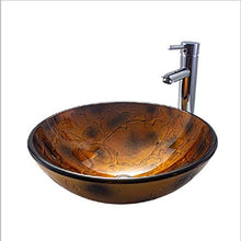 HYY-YY Bathroom Lavandino Vetro temperato contatore Bacino al di sopra Bagno Art Bacino Round Thin Side Lavabo Bella Pratico (Color : Brown)
