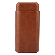 Sigaro Cassa del Cuoio Genuino Cigar Box Legno di Cedro Allineato Cigar Holder Sigari Proteggere dalla Collisione Portatile Viaggi Mini Box (Brown) per 3 Sigari,Giallo