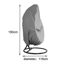 EMVANV - Coprisedia da giardino per sedie a forma di uovo, per sedia a dondolo e uova, con orlo elastico e coulisse, tessuto Oxford impermeabile (grigio)