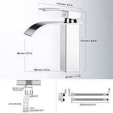Rubinetto Lavabo a Cascata, Miscelatore Bagno in Ottone, Rubinetto Lavabo Bagno con Grande Uscita Acqua, Rubinetto Lavabo Monocomando con Acqua Calda e Fredda Disponibile