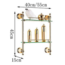 NHLBD Mensola da Bagno, mensola portaoggetti - 2 Livello Bagno Doccia Mensola Rack Caddy in Acciaio Inossidabile for la Cucina Bagagli partizione Accessori da Bagno (Dimensioni: 40 * 15 * 45cm)
