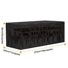 Unknow Copertura per mobili da giardino per esterni, copertura per mobili da giardino Oxford 210d, copertura protettiva per tavolo e sedia da giardino, antipolvere, impermeabile, antivento, anti-UV