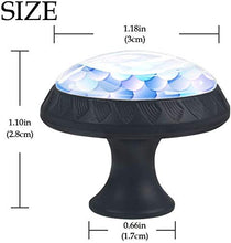 Squama di pesce sirena di colore blu viola Pomelli per Porta Set di 4 Pomelli per Mobili Manopole per Cassetti Cucina Armadio Vetro