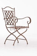 CLP Sedia Outdoor in Ferro Adara I Sedia Esterno con Braccioli I Sedia Stile Rustico Nostalgico per Balcone, Colore:Bianco Crema