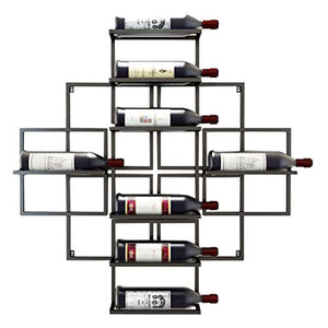 WEI-LUONG A Parete Wine Rack attaccatura del Supporto di Bottiglia del Vino -Holds 8 Bottiglie di Vino-Nero, 80 Centimetri Wine Rack