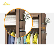 Rollsnownow - Armadietto in tela per camera da letto con asta appendiabiti, 105 x 45 x 170 cm B