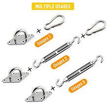 Hidreamz 40 Pezzi Kit di Fissaggio per Vela Parasole, Kit di Montaggio per Tende a Vela Accessori, Di Fissaggio per Acciaio Inossidabile 304 per Tende da Sole Rettangolari e Quadrate