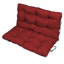 SuperKissen24. Cuscino Lungo per Panchina da Giardino 100x50 cm con Schienale 100x60 cm Resistente e Comodo per Panca da Esterno ed Interno - Rosso Scuro