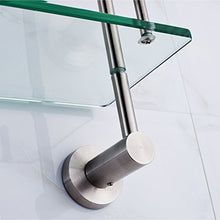 Dongyd Mensola del Bagno di Vetro della Doppia Fila, scaffale d'attaccatura della mensola della Parete del Bagno dell'Acciaio Inossidabile 304, 39.5 * 13 * 42cm