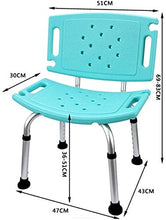 Sgabello da doccia Bagno sgabello bagno blu bagno sedia regolabile in altezza Bagno Sgabello con Big antiscivolo Pad lega di alluminio Sgabello donna incinta doccia Sgabello con PE Drain Consiglio Hol