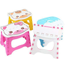 KOLOSM Sgabello Pieghevole da Bagno Sgabello Pieghevole da Bagno Portatile Plastica Cartoon Cat Sgabello Sgabello Sgabello da Bagno Sgabello da Bagno Sedia da Pesca all'aperto Treno Piccola Panca