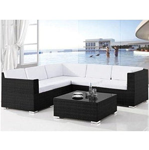 Bagno Italia Divano Salotto polyrattan 8 posti Tavolo Poltrona Rattan Set Giardino Esterno Cuscini Piscina I