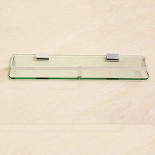 Luyshts Mensola moderna rettangolare in vetro temperato Spazio antiruggine Mensola per bagno in alluminio Supporto a parete Supporto rettangolare con finitura lucida Mensola per doccia Mensola gallegg