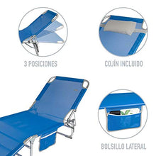 AKTIVE 62611 Sedia a Sdraio Pieghevole in Alluminio con poggiatesta e Tasca Beach, Tube textilene