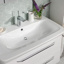 FACKELMANN Set di mobili da bagno sospesi, 3 pezzi, Milano con lavabo da 80 cm e specchio da bagno a LED