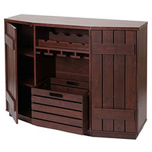 Mendler Portabottiglie Mobile per Vini HWC-F67 40x120x89cm Legno MDF Scuro Noce