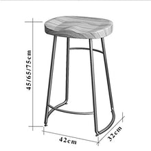 YS Sedia Sgabello da Bar Seduta da Bar, Ristorante, Struttura in Metallo Alto da Pranzo Semplice e Moderno, e Poggiapiedi in Legno Massello per Bancone da Cucina,Nero,65 cm