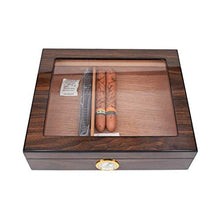 ZYING Humidor for sigari Scatola for sigari in Legno Fatta a Mano Humidor da Tavolo con igrometro e umidificatore, divisore in Cedro for 20-25