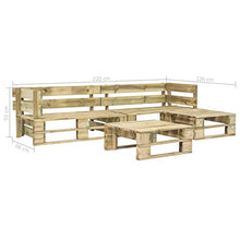 OUSEE Set Divani da Giardino con Pallet 4 pz in Legno