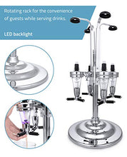Toys4boys LED Dispenser Bevande Porta Bottiglie, Bar Butler, 4 Dispenser Verticale Alcolici, Bevande con Dosatori