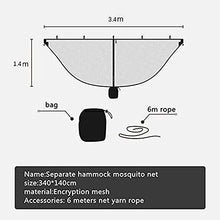 GUOXIANG Amaca, zanzariera per esterni, campeggio, zanzariera, ragni di crittografia con materiale in nylon con cerniera su entrambi i lati, non contiene amaca