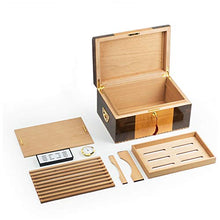 Minmin Cigar Box Grande capacità Legno di Cedro umidificatore grande capacità doppio strato di Grana del legno Piano di vernice alcoholized Car Cigar Box, 345x230x170mm accessori del sigaro