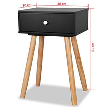Festnight Set 2 pz Comodini Sospeso Camera da Letto Design Moderno con Cassetta in Legno Massello di Pino Nero/Marrone,Comodino Cameretta,Comodino Porta Ogetti,Comodino Porta Telefono 40x30x61 cm