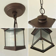 N/Z Home Equipment Vintage Brown Outdoor/Indoor Aluminum/Glass Adjustable Height Balcony Waterproof Garden Ip23 Terrace Pavilion Frame Grape E27 Lantern Easy to Tall