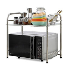 LYM &ripiano di stoccaggio Ripiano da Cucina, Acciaio Inossidabile Multifunzione Forno a microonde Rack Forno Rack 2 Strati Scaffale di Finitura