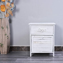 Rebecca Mobili Comodino Piccolo, Mobile Bagno 2 cassetti, Legno Paulownia, Bianco, Shabby, Camera da Letto Bagno - Misure: 51 x 40 x 29 cm (HxLxP) - Art. RE4566