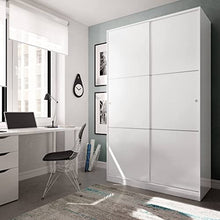 Dmora Armadio Guardaroba, 2 Ante scorrevoli, Legno Bianco, 120 x 200 x 50 cm