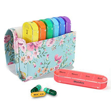 QQDL - Portapillole, portapillole, da viaggio per 7 giorni, con 4 scomparti, organizer portatile per pillole, scomparto per pillole e medicinali, per uso quotidiano e in viaggio