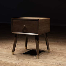 Comodini Casa Camera Accessori Ufficio noce Comodino Camera da letto comodino di legno Cera Olio Mobili Governo di immagazzinaggio Comodino con cassetto ( Colore : Marrone , Dimensione : 35X40X45CM )