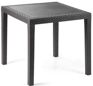 SF SAVINO FILIPPO Tavolo tavolino King in Dura Resina Finto Rattan Vimini Nero Antracite Bar casa