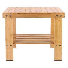 Sgabello in bambù con Bordi Lisci Sedia in bambù per Bagno, Camera da Letto, Giardino(25 * 40 * 33.5cm Large)