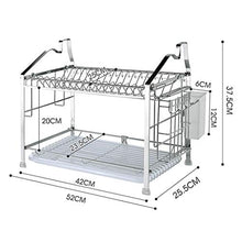 LYM &ripiano di stoccaggio Cucina Colapiatti, Posate Drain cremagliera Multifunzionale della Cucina Forniture 2 Strati Scaffalature unità Scaffale di Finitura