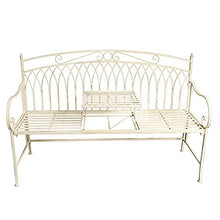 GaoF Panchina da Giardino con terrazza Panchine per Il Tempo Libero da Esterno, Panchina da Giardino in ghisa con Tavolo Centrale, Panchina in Metallo retrò Resistente alle intemperie e alla ruggine,