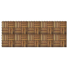 GOTOTOP - 10 piastrelle per pavimenti in legno di acacia massiccio, 0,9 m2, per giardino, terrazza, balcone, prato, legno e plastica, 30 x 30 cm