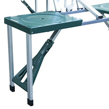 Outsunny Tavolo da Picnic con 4 Sedie Richiudibile a Valigetta Pieghevole Portatile Alluminio 84.5 × 39 × 10cm
